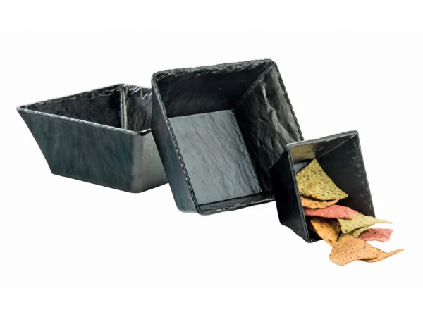 Cal Mil 3498-10-65M 9-1/2 Inch Square Bowl Melamine Slate