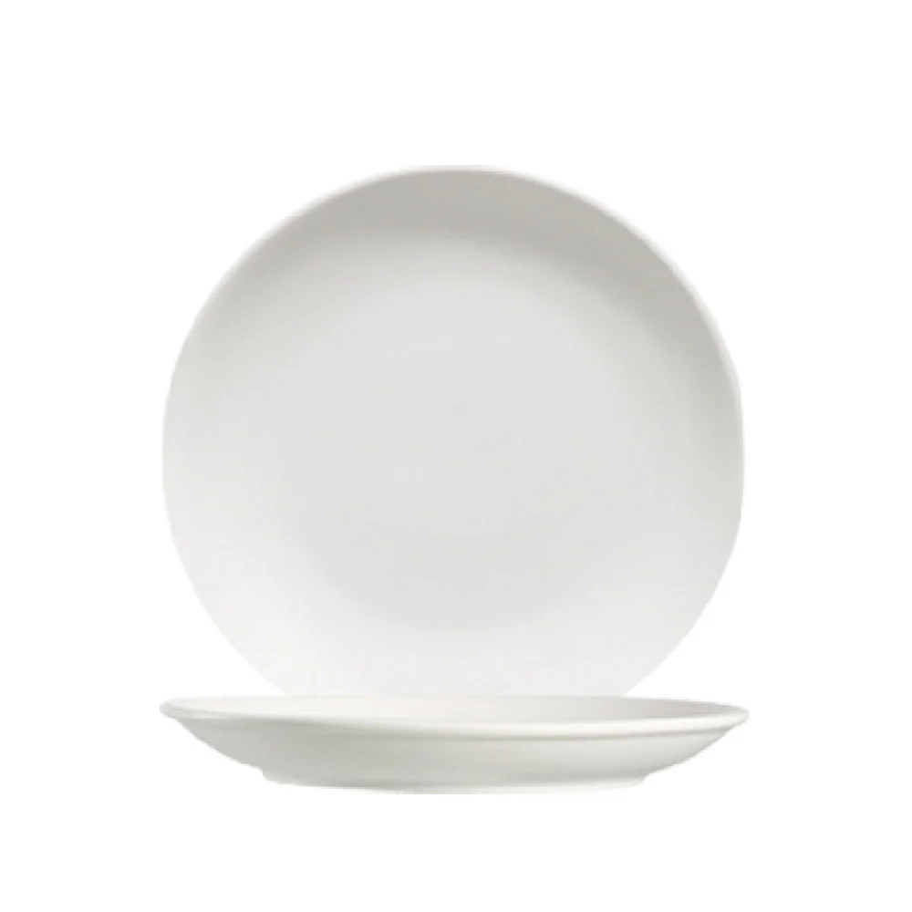 CAC China 101-6C 6-1/4 Inch Diameter Round Coupe Plate Porcelain Bone White