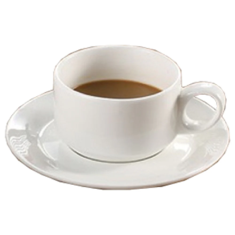 Yanco JS-001 7 Oz Jersey Cup Porcelain Round Dishwasher Microwave Safe Stackable