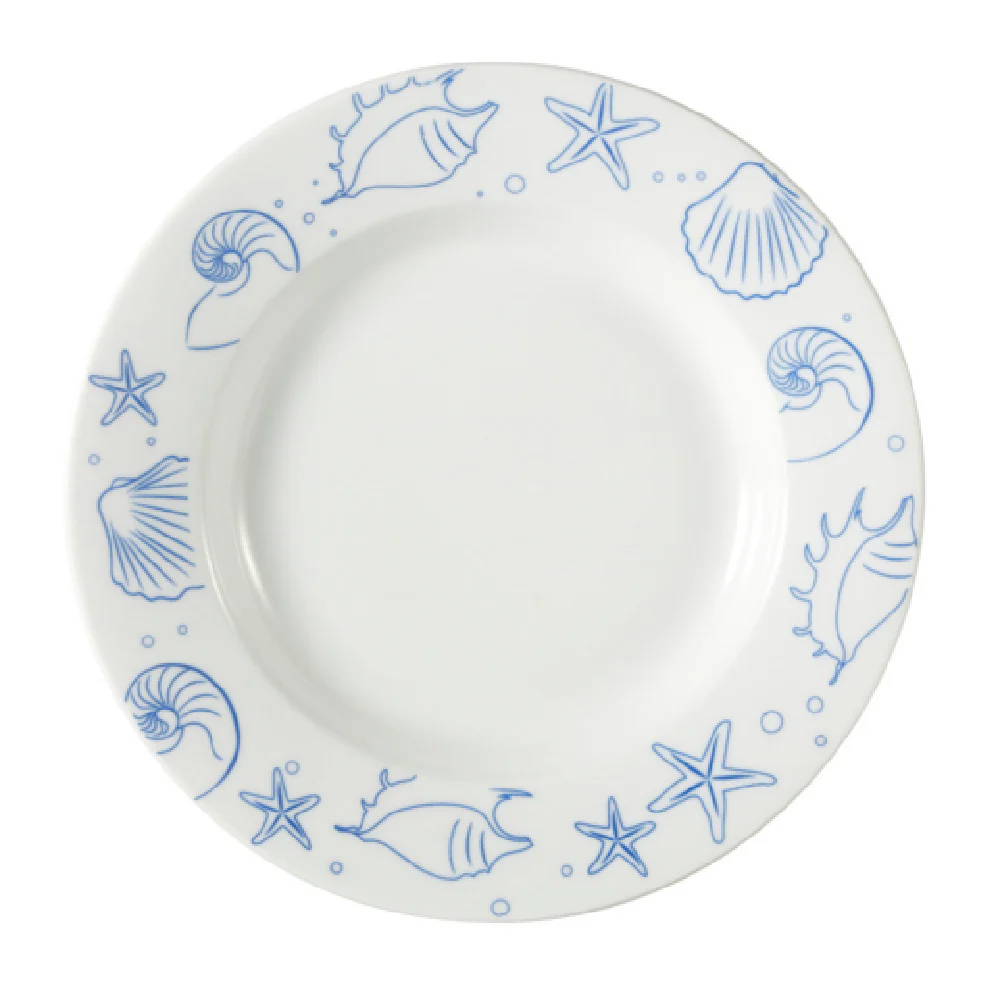 CAC China ATC-120 22 Oz Atlantic Pasta Bowl 12 Inch Porcelain Blue Rim CAC China ATC-120 22 Oz Atlantic Pasta Bowl 12 Inch Porcelain Blue Rim