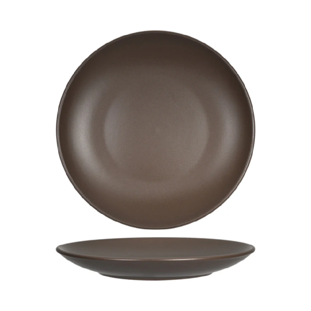Tuxton VNA-102 10-1/4 Inch Round Coupe Plate Porcelain Matte Brown Tuxton VNA-102 10-1/4 Inch Round Coupe Plate Porcelain Matte Brown