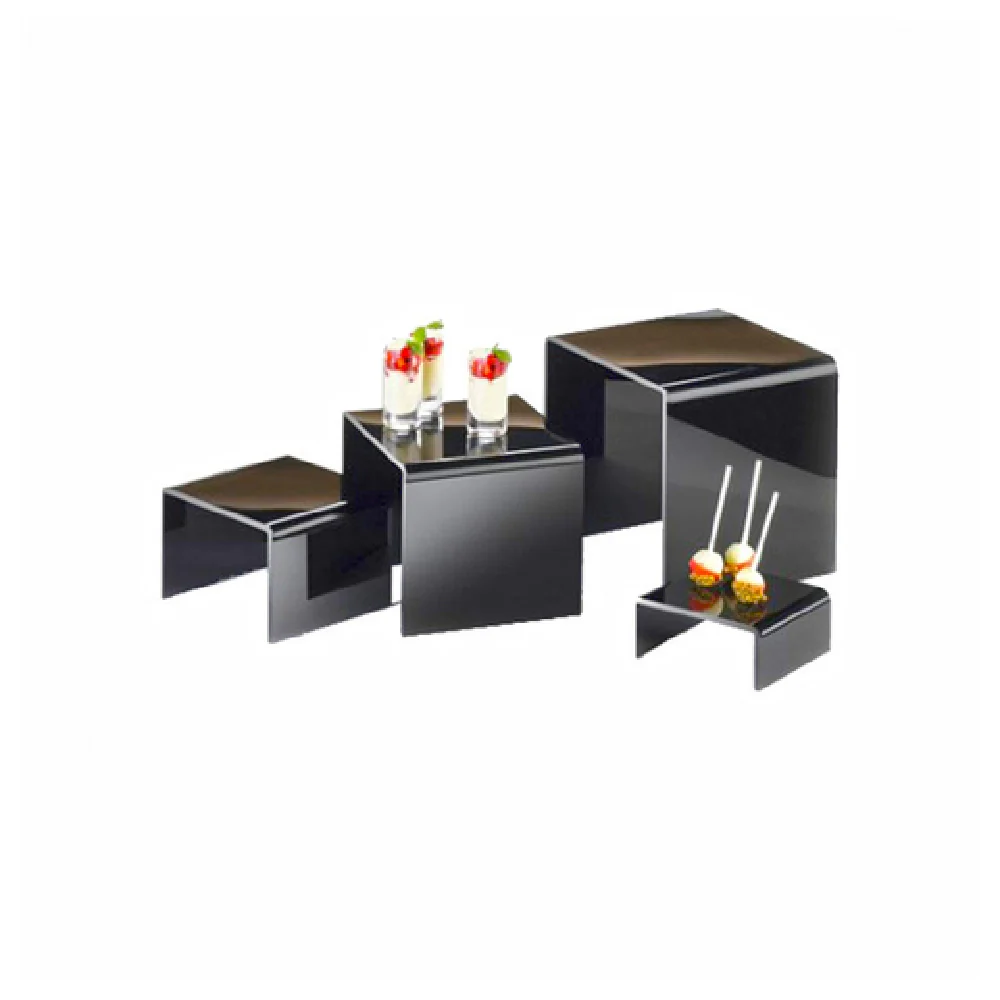 Cal Mil 237 8 Inch Classic Display Riser Set of 4 Acrylic Black with Stair-step Design Cal Mil 237 8 Inch Classic Display Riser Set of 4 Acrylic Black with Stair-step Design
