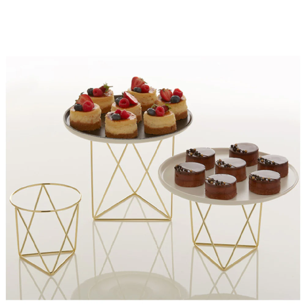 American Metalcraft RSGG3 9 Inch Display Riser Set of 3 Gold Stainless Steel