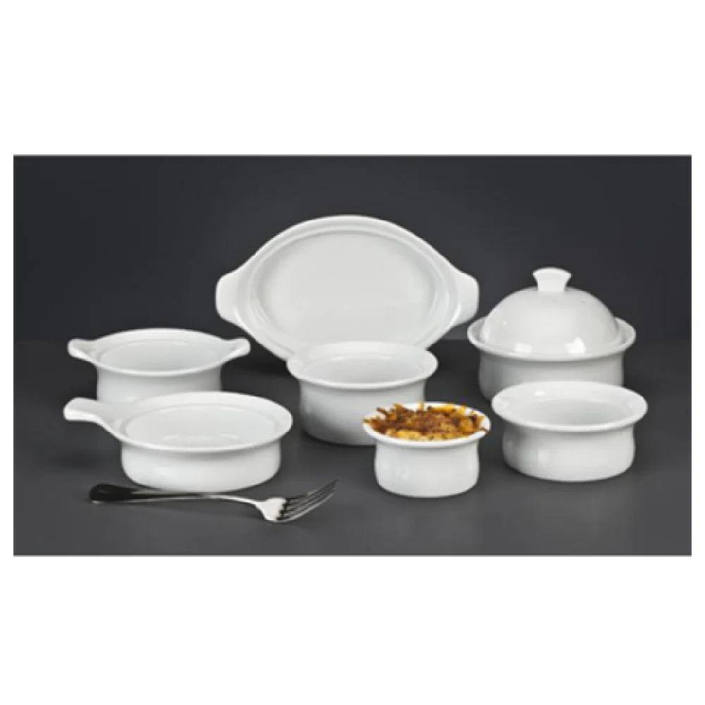 Libbey 911194801 10 Oz. Round Casserole Dish with Handle Porcelain Libbey 911194801 10 Oz. Round Casserole Dish with Handle Porcelain