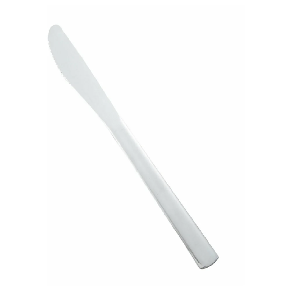 Winco 0002-08 8 Inch Dinner Knife Medium Weight Vibro Finish 18/0 Stainless Steel