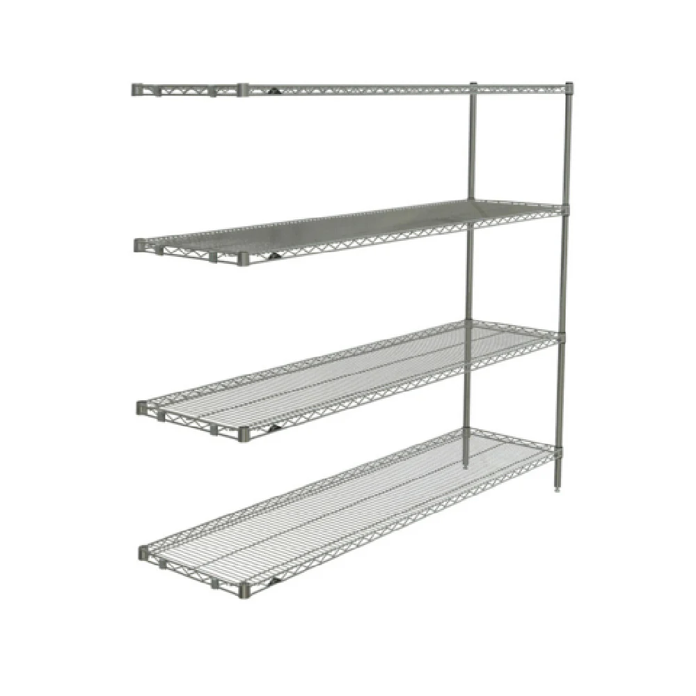 Metro AN376BR 72 Inch Add-On Unit Wire Shelving Zinc Finish with 4 Shelves