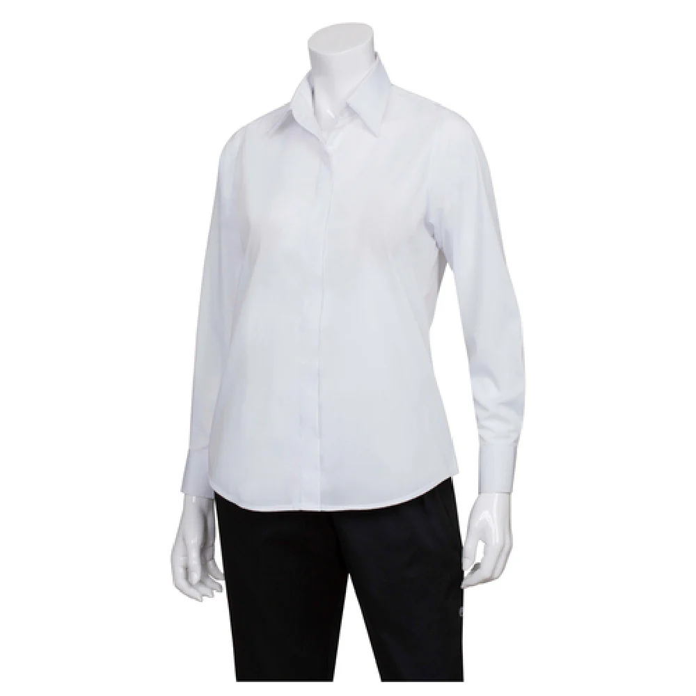 Chef Works W100WHTS Women's Dress Shirt Small Long Sleeve White No Pocket Chef Works W100WHTS Women's Dress Shirt Small Long Sleeve White No Pocket