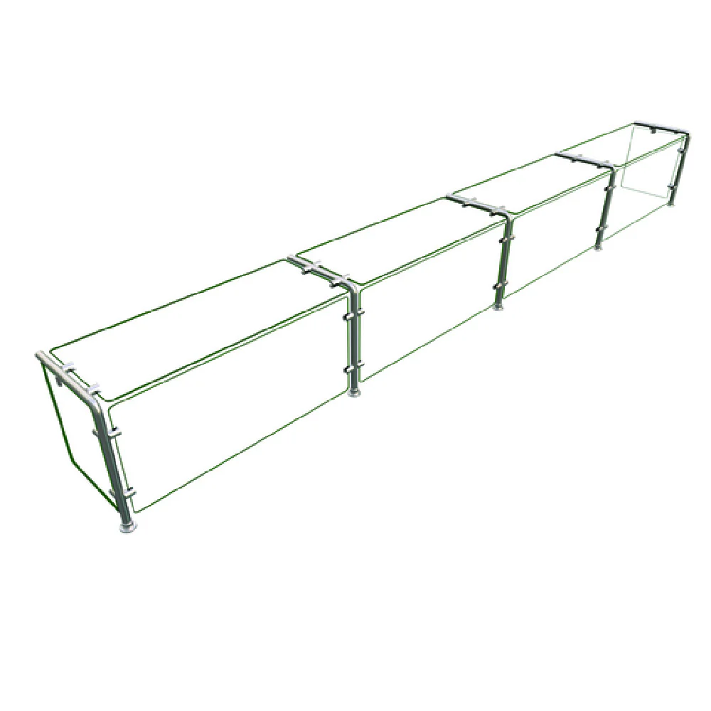 Hatco EP11-13212 132 Inch Full Service Sneeze Guard with Glass and Stainless Steel