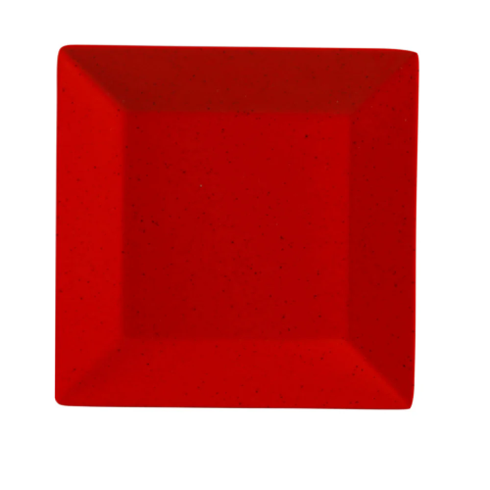 Yanco ME-108 8 Inch Square Plate Speckled Red Melamine Dishwasher Safe Yanco ME-108 8 Inch Square Plate Speckled Red Melamine Dishwasher Safe