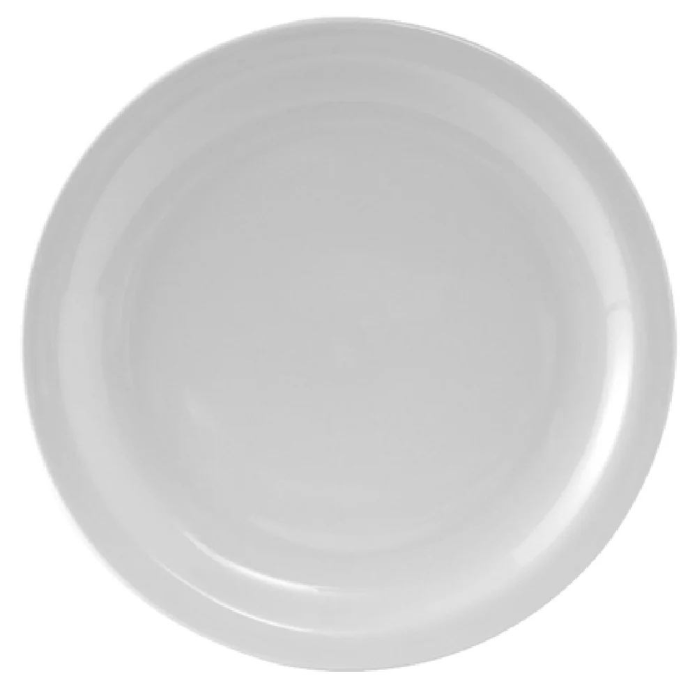 Tuxton CLA-090 9 Inch Plate Round Narrow Rim Microwave Dishwasher Safe Porcelain White