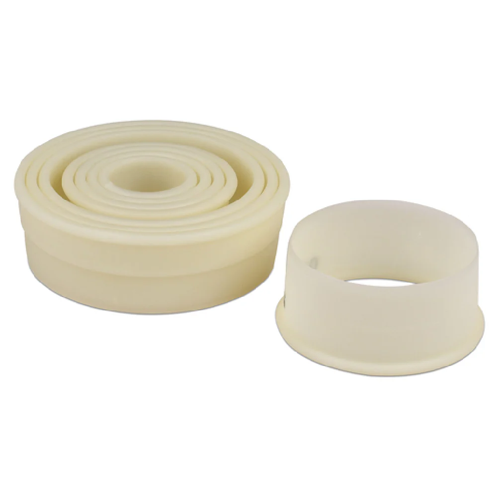 JB Prince T234 8 1-3/8 Inch Round Dough/Cookie Cutters Plastic White Set JB Prince T234 8 1-3/8 Inch Round Dough/Cookie Cutters Plastic White Set