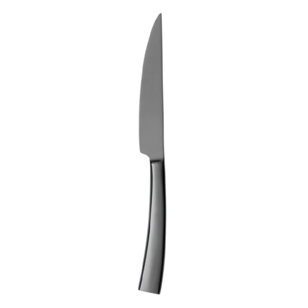 Libbey 957 5762 9-3/8 Inch Curved Handle Steak Knife Stainless Steel Gunmetal PVD Coated Libbey 957 5762 9-3/8 Inch Curved Handle Steak Knife Stainless Steel Gunmetal PVD Coated