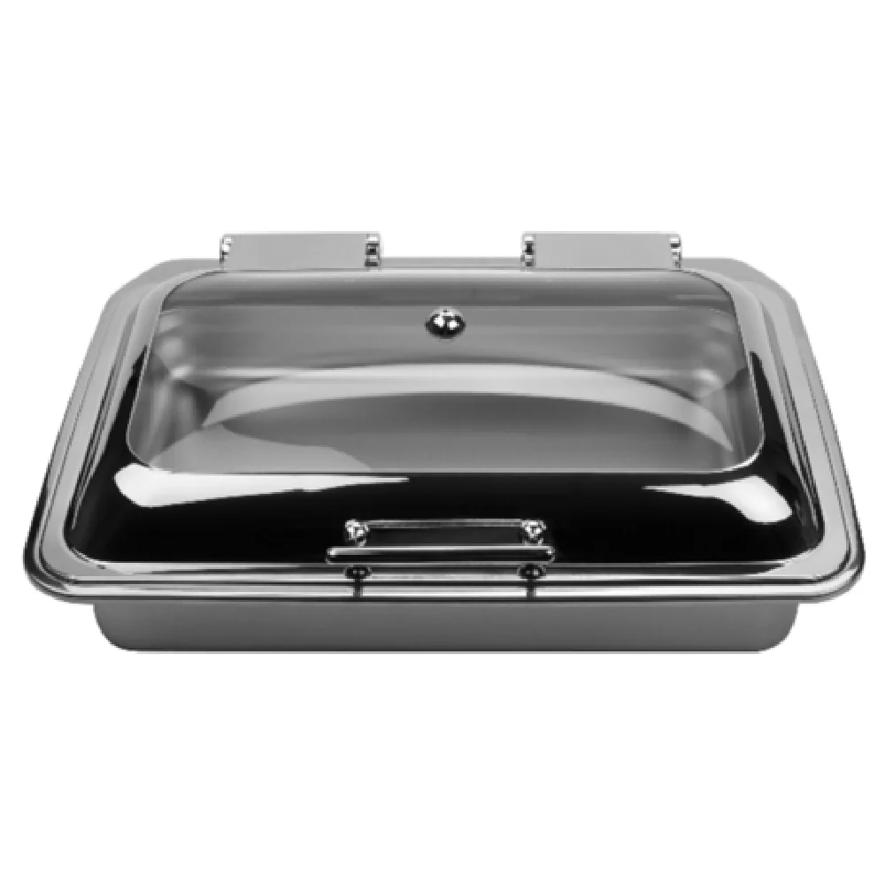 GET Enterprises ST11602114 8 Quarts Strata Clamshell Insert Induction Safe Stainless Steel with Glass Lid GET Enterprises ST11602114 8 Quarts Strata Clamshell Insert Induction Safe Stainless Steel with Glass Lid