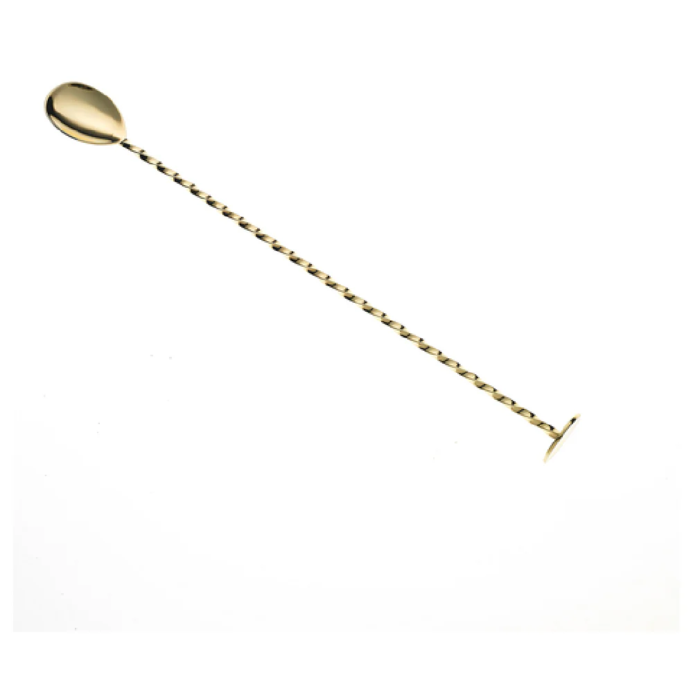 Mercer Culinary M37018GD 11-13/16 Inch With Muddler Bar Spoon Stainless Steel Gold Plated Mercer Culinary M37018GD 11-13/16 Inch With Muddler Bar Spoon Stainless Steel Gold Plated