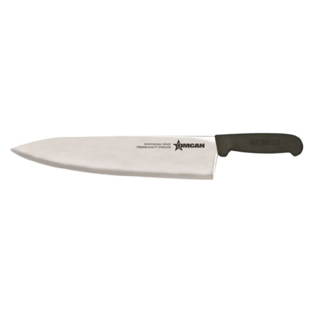 Omcan 12044 12 Inch Medium Cook Knife Stainless Steel Black Handle