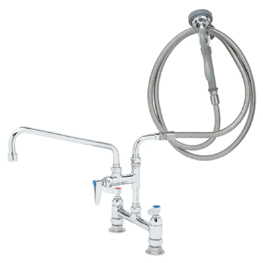 T&S Brass B-0175-04 8 Inch Pre-Rinse Unit Add-on Faucet with 12 Inch Swing Nozzle
