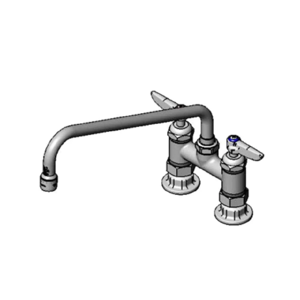 T&S Brass B-0225-CR-K-F10 4 Inch Pantry Faucet Double Deck Mount with Swivel Nozzle