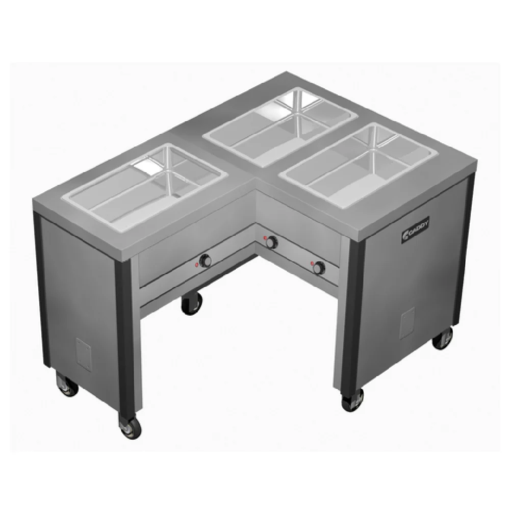 Caddy TF-603-L 37 Inch Electric Hot Food Caddy Open Base Stainless Steel with 3 Wells