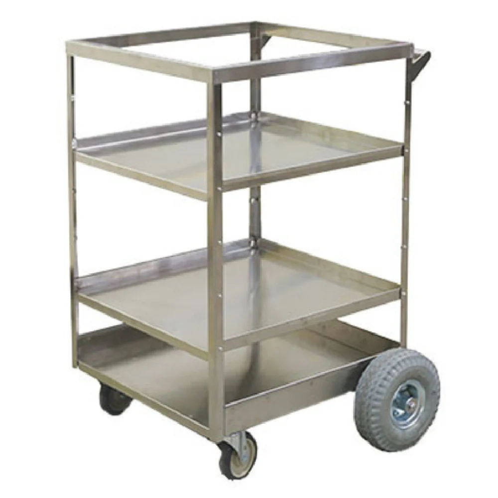 Lakeside 811 29-3/4 Inch Stainless Steel All-Terrain Meal Delivery Cart with 3 Shelves
