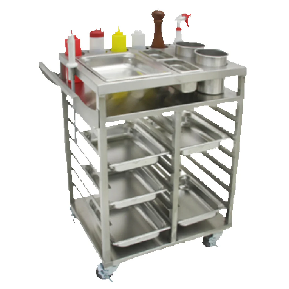 GSW USA C-TIC 18 Inch Teppan-Yaki Ingredient Cart with Push Handle Stainless Steel GSW USA C-TIC 18 Inch Teppan-Yaki Ingredient Cart with Push Handle Stainless Steel