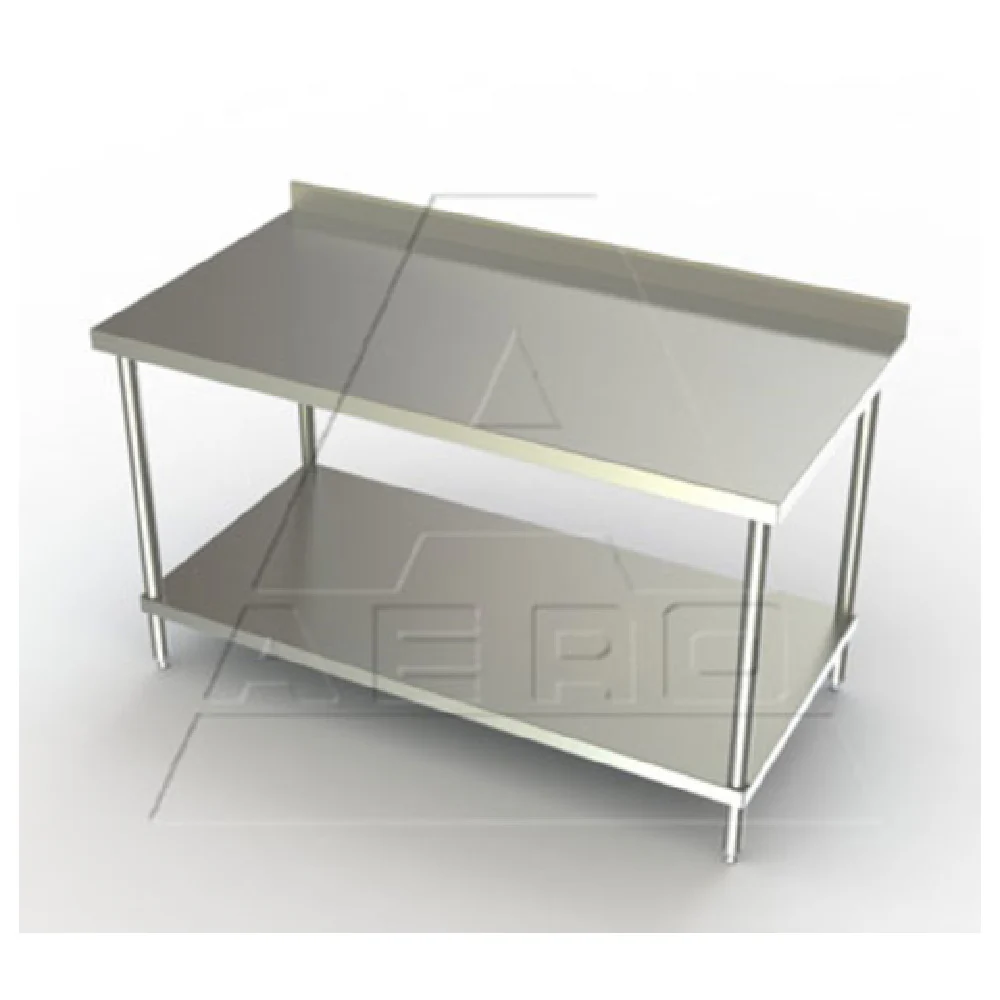 AERO Manufacturing XTSS-3096 96 Inch Work Table 16 Gauge Stainless Steel with Backsplash