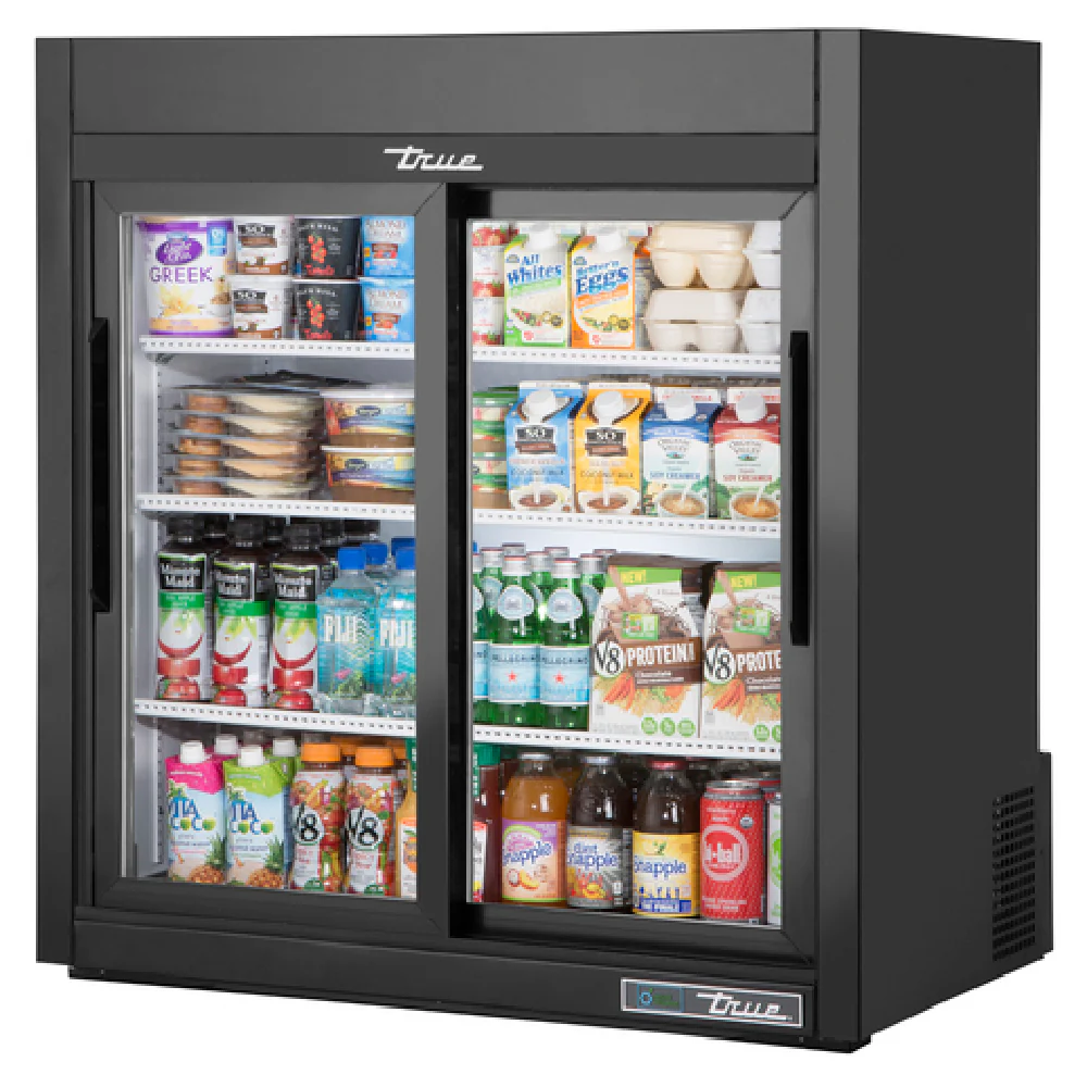 True Refrigeration GDM-09-SQ-HC-LD_WH 36 Inch Refrigerated Merchandiser Countertop with 3 Shelves