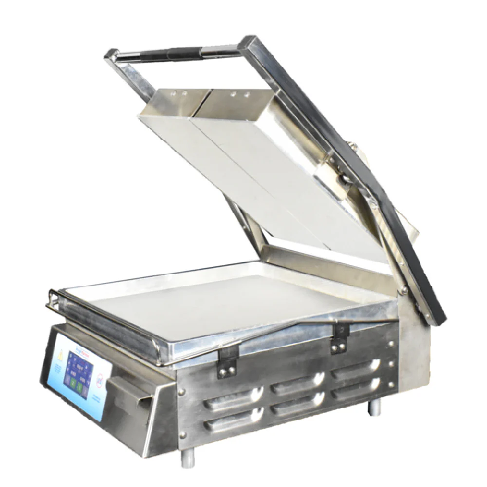 DoughXpress DXP-CS-1577 120V 15 Inch Sandwich Panini Grill Electric Stainless Steel with Dual Timers