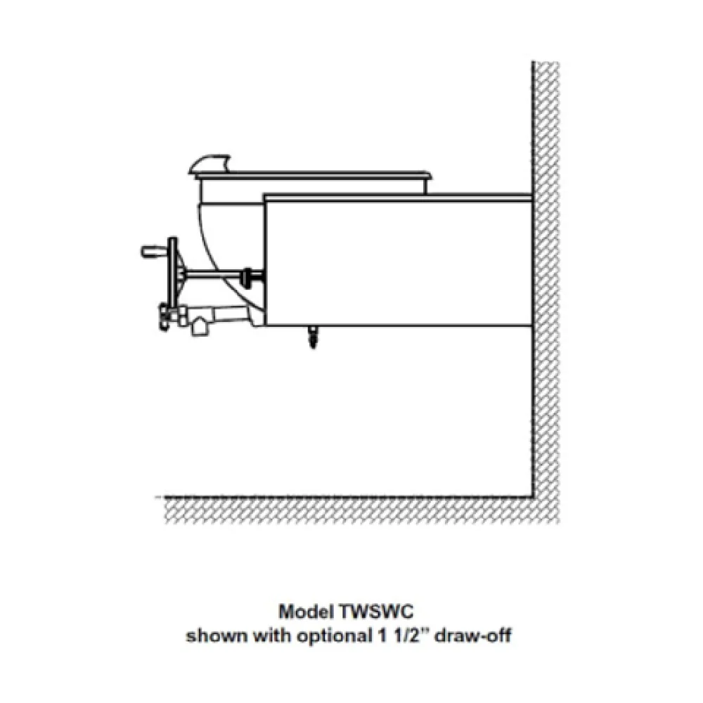 Legion TWSWC-50MV 50 Gallon Direct Steam Wall-Mount Kettle with Mixer Stainless Steel