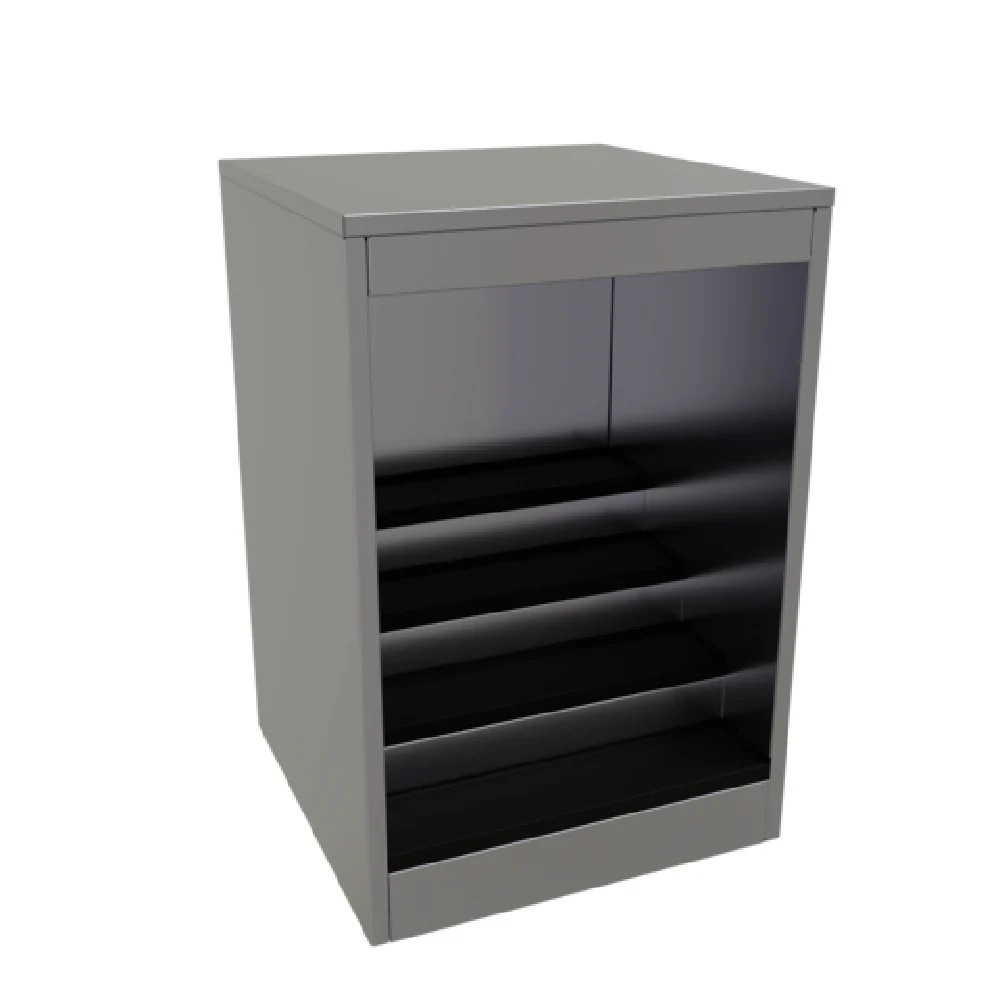 Glastender BLD-24-S 24 Inch Open Front Back Bar Liquor Display Cabinet with LED Lighting