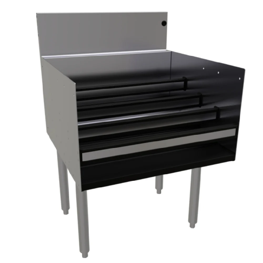 Glastender LDB-24 24 Inch Underbar Liquor Steps Free Standing Stainless Steel with Clear Cover