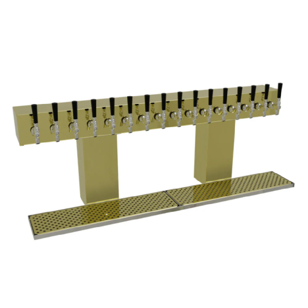 Glastender BRT-16-PBR 50 Inch Countertop Glycol Cooled Draft Beer Dispensing Tower Stainless Steel with 16 Faucets