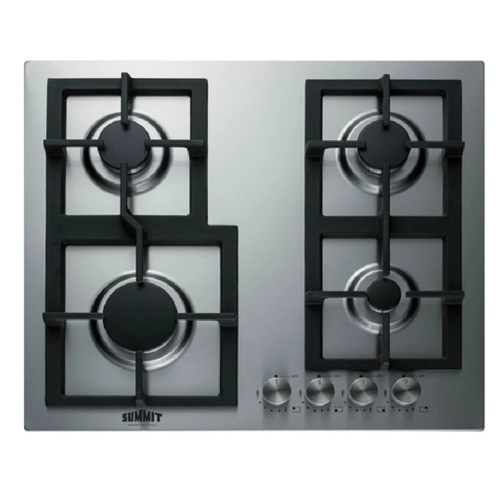 Summit GCJ4SS 23-5/8 Inch Gas Cooktop with 4 Burners 6000 to 10000 BTU
