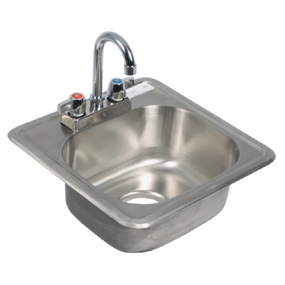 BK Resources BK-DIS-1515-P-G 15 Inch Drop-In Sink One Compartment with Faucet Stainless Steel BK Resources BK-DIS-1515-P-G 15 Inch Drop-In Sink One Compartment with Faucet Stainless Steel