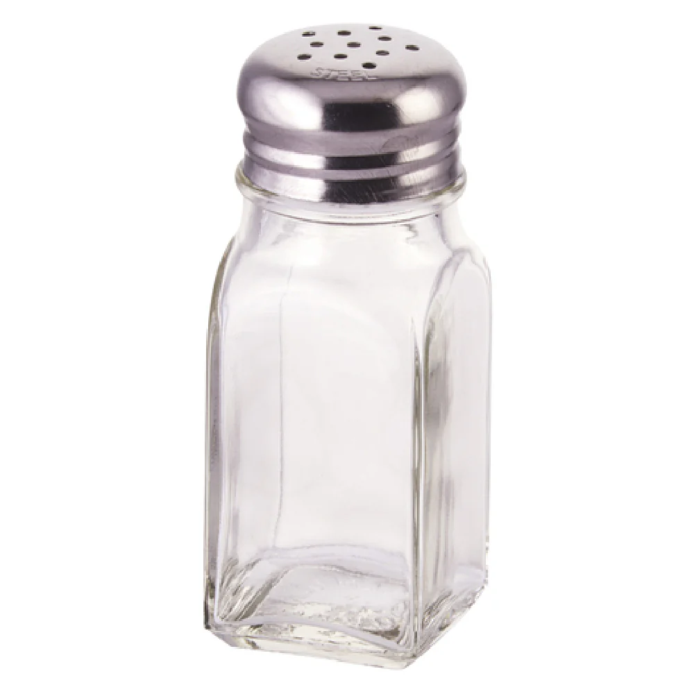 Winco G-109 2 Oz Glass Shaker with Stainless Steel Mushroom Top