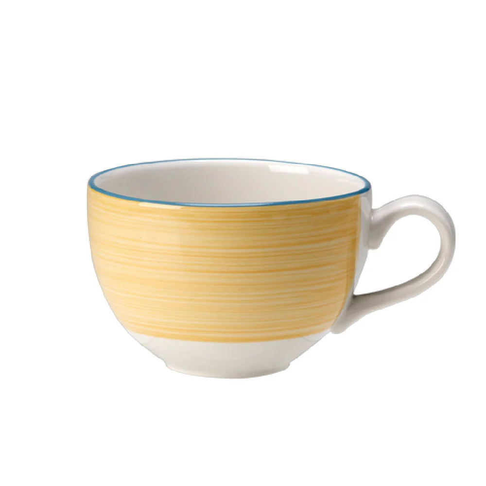 Steelite 15300189 8 Oz Cup Low Alumina Vitrified Rio Yellow - 3 Dozen Packs