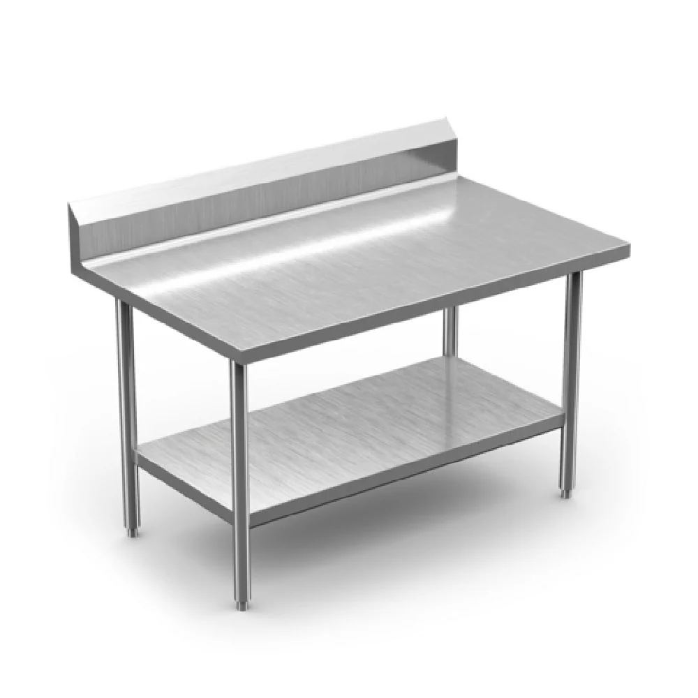 Winholt DTSBB-3096 96 Inch Work Table Stainless Steel with Boxed Backsplash