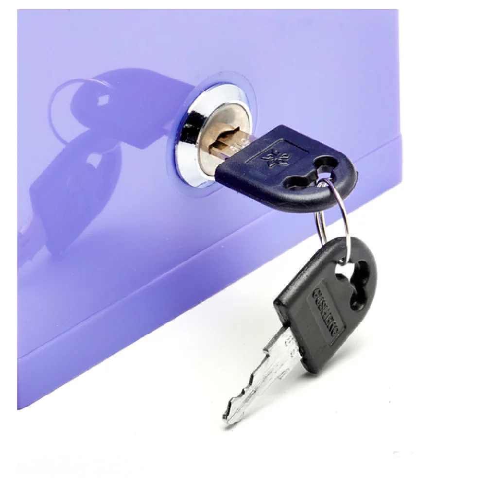 Alpine Industries ADI637-PUR 6.2 Inch Suggestion Box Purple Acrylic Lock and Key