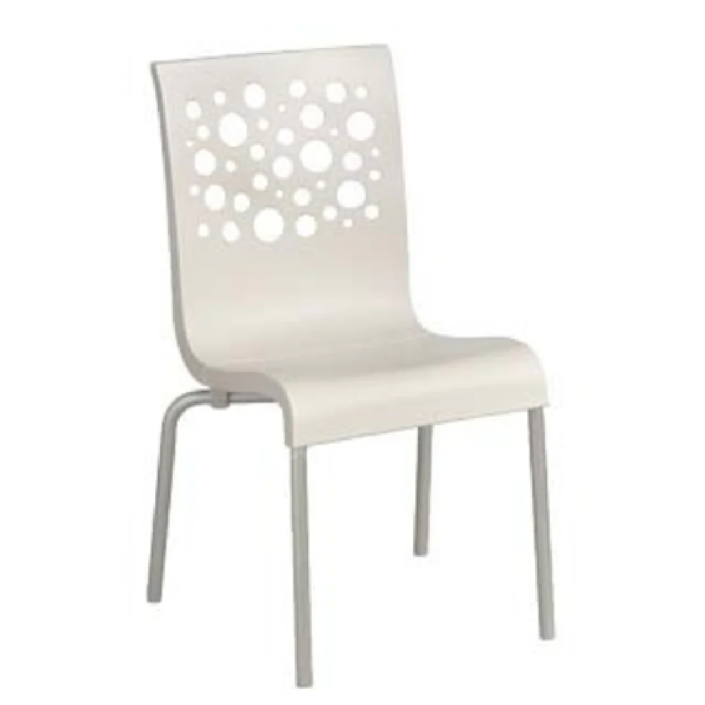 Grosfillex US835004 Indoor Chair Resin Back with Circles Cutout White Grosfillex US835004 Indoor Chair Resin Back with Circles Cutout White