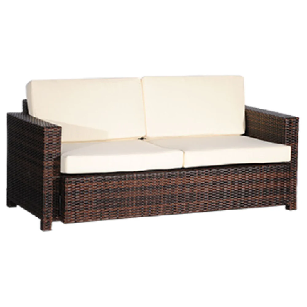 JMC Furniture OUTDOOR ESPRESSO DOUBLE COUCH 66 Inch Synthetic Weave with Cushions JMC Furniture OUTDOOR ESPRESSO DOUBLE COUCH 66 Inch Synthetic Weave with Cushions