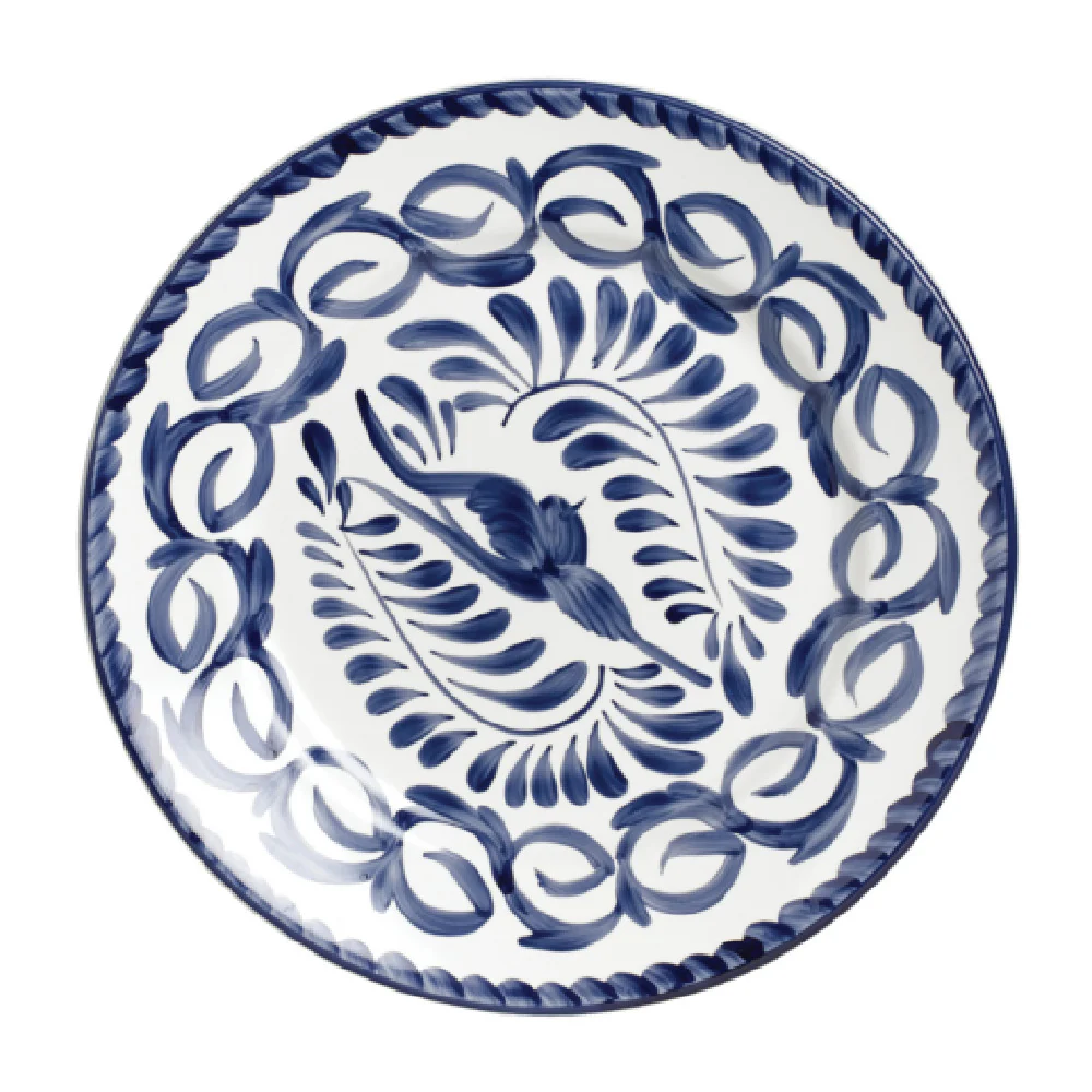 Steelite A120P104 12.25 Inch Rimmed Rolled Edge Plate Puebla Blue China Steelite A120P104 12.25 Inch Rimmed Rolled Edge Plate Puebla Blue China