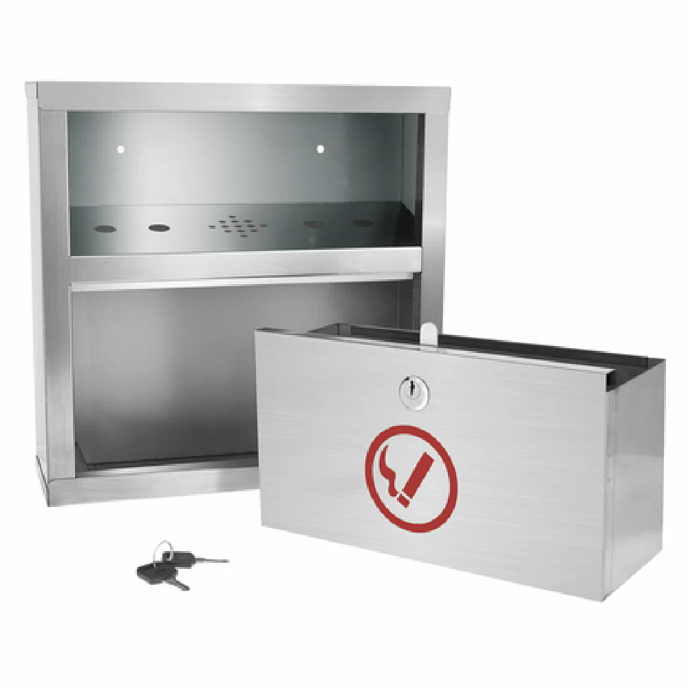 Alpine Industries ALP490-02-SS 12-1/5 Inch Quick Clean Cigarette Disposal Station and Weather Fire Resistant Stainless Steel Alpine Industries ALP490-02-SS 12-1/5 Inch Quick Clean Cigarette Disposal Station and Weather Fire Resistant Stainless Steel