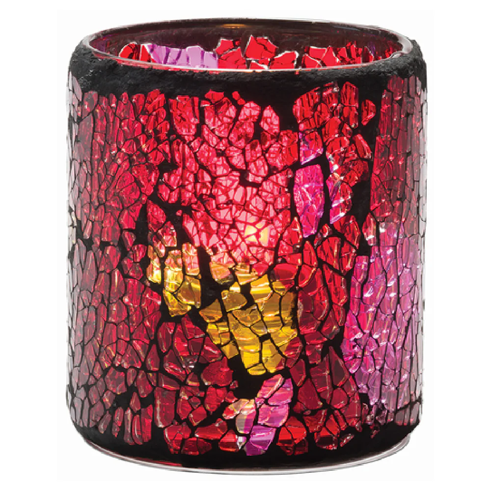 Hollowick 6301RG 3 Inch Crackle Votive Lamp Glass with HD15 HD12 HD8 Fuel Cell