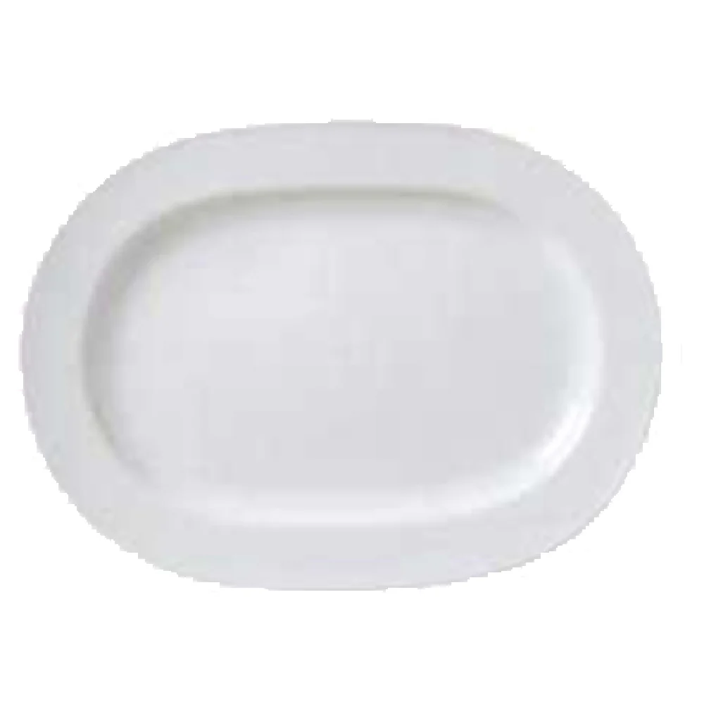 Vertex China ARG-94 13 Inch Oblong Platter Bright White Rolled Edge 12 Packs
