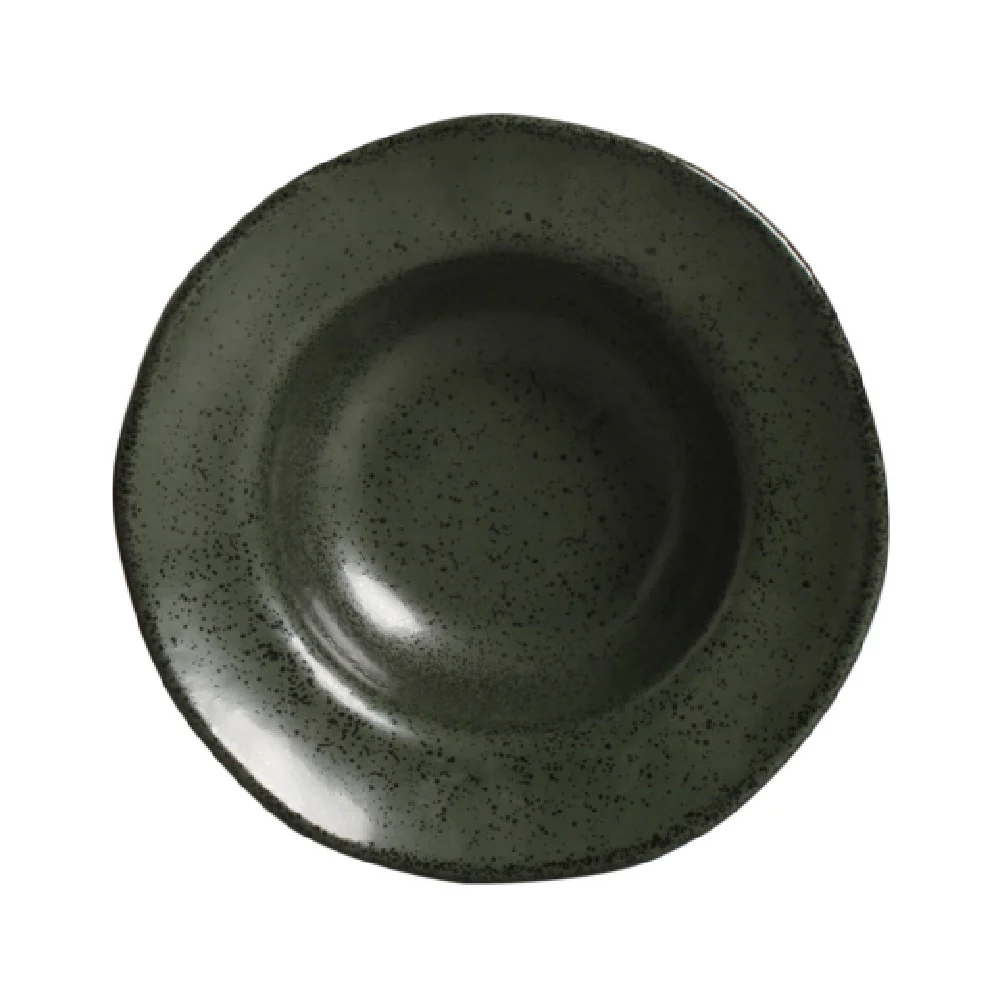 Porto Brasil 16014106501 7.5 Inch Deep Rim Plate Stoneware Greenery 12 Packs