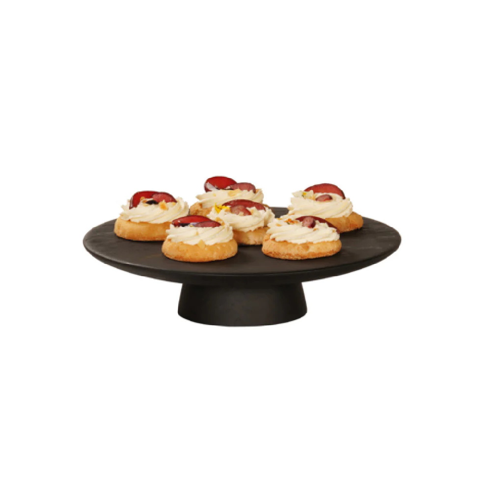 Cal-Mil 23151-123-13 12 Inch Round Cake Display Stand Wood with Brooklyn Design