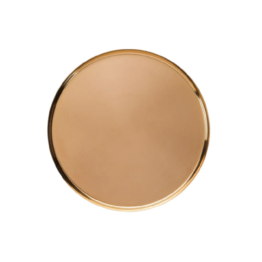 Service Ideas TRME9RIRG 9.25 Inch Diameter Non-slip Tray 18/8 Stainless Steel Polished Rose Gold Finish