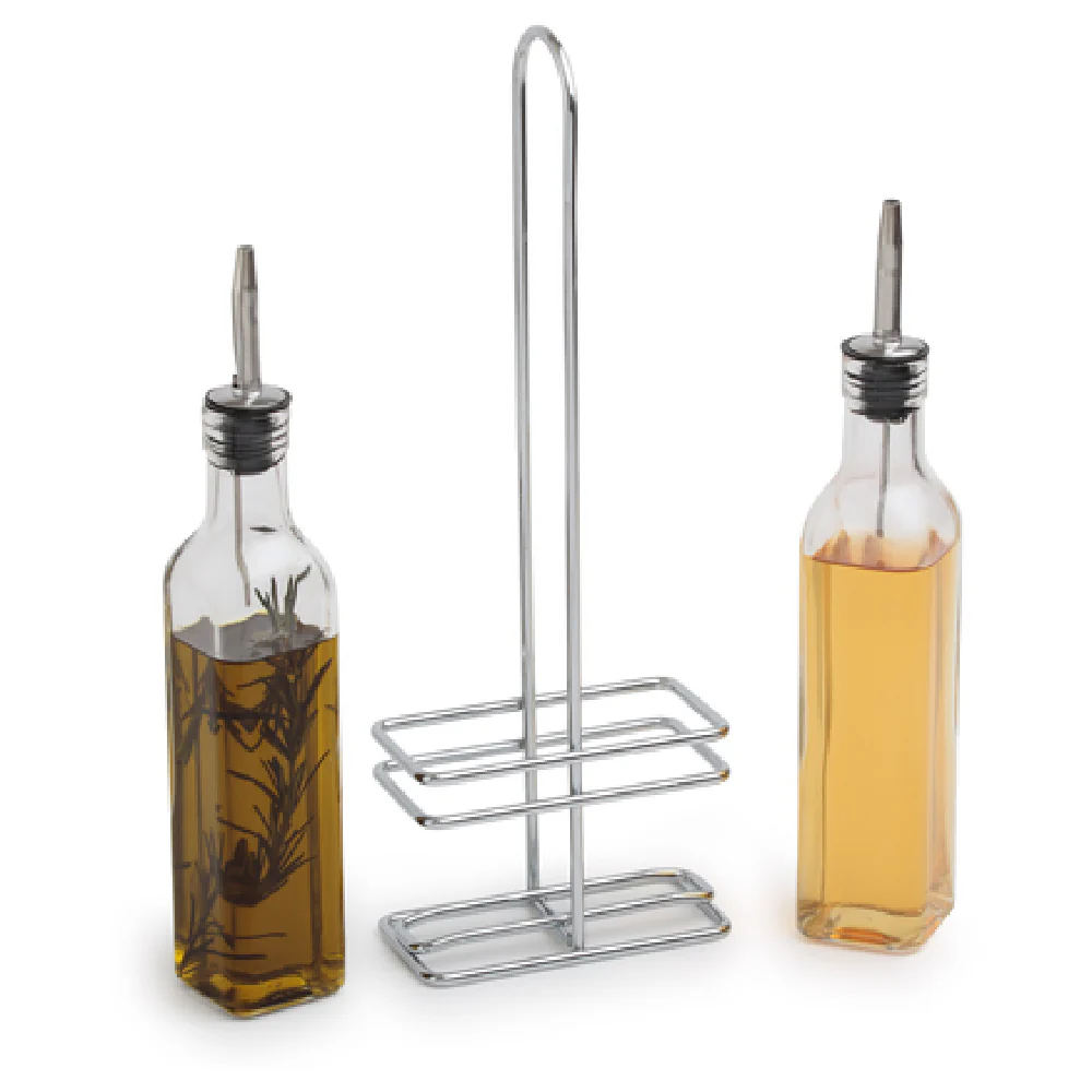 Royal Industries ROY C 08 Cruet 8 Oz. Square Glass With Stainless Steel Lid Royal Industries ROY C 08 Cruet 8 Oz. Square Glass With Stainless Steel Lid