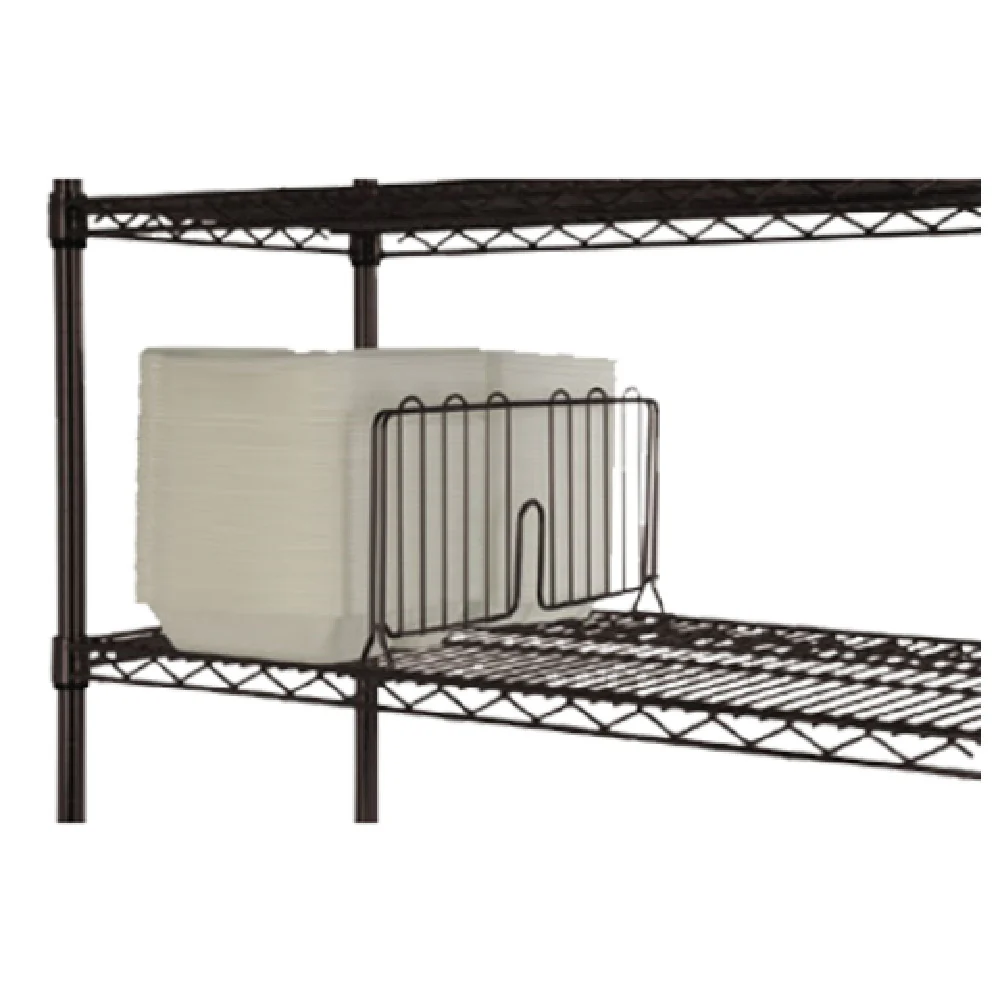 1880 Hospitality FSD24BK 24 Inch Black Shelf Divider for Dry Storage Metal Wire Epoxy