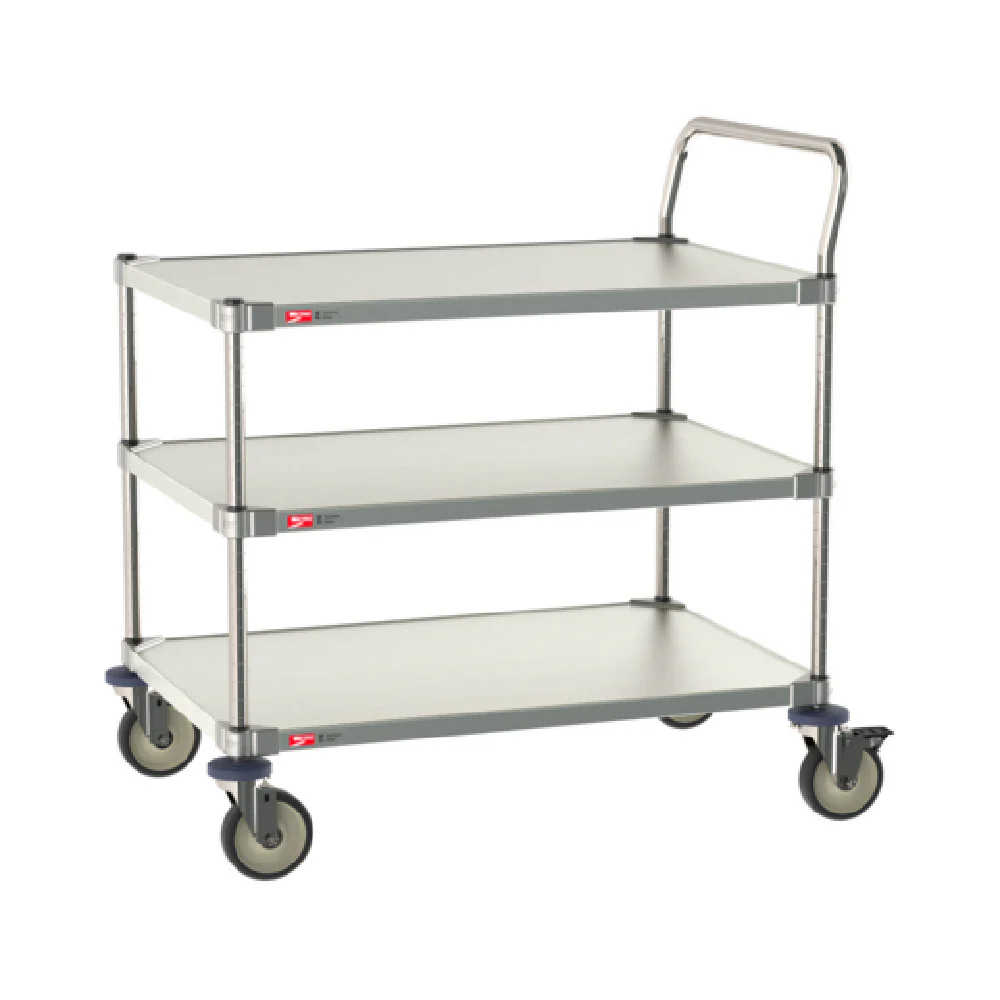 Metro MCP316-2436FF-3 24 Inch Width 3 Shelves Cart Stainless Steel with Push Handle