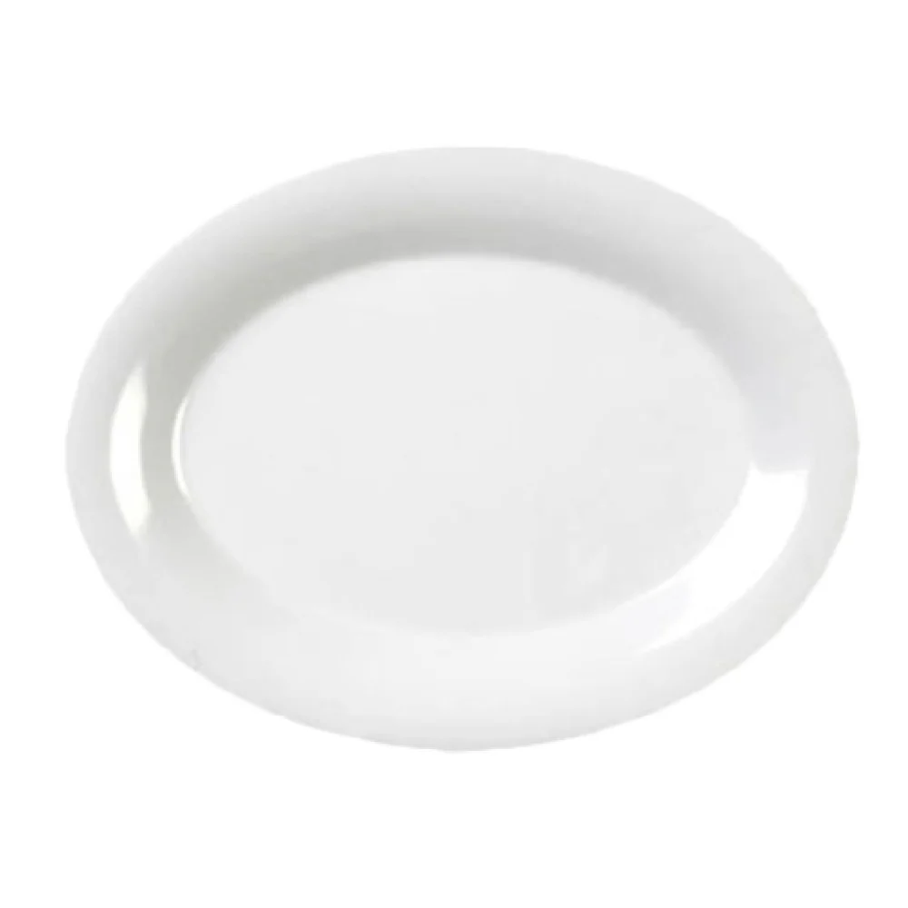 Thunder Group CR213W 13-1/2 Inch Oval Platter Break Resistant Melamine White